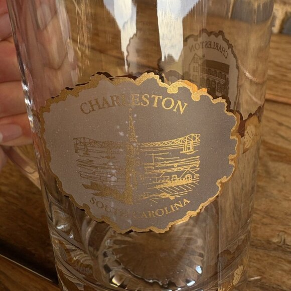 Culver Glass 22k Gold Charleston South Carolina Beer Mug - Picture 5 of 11